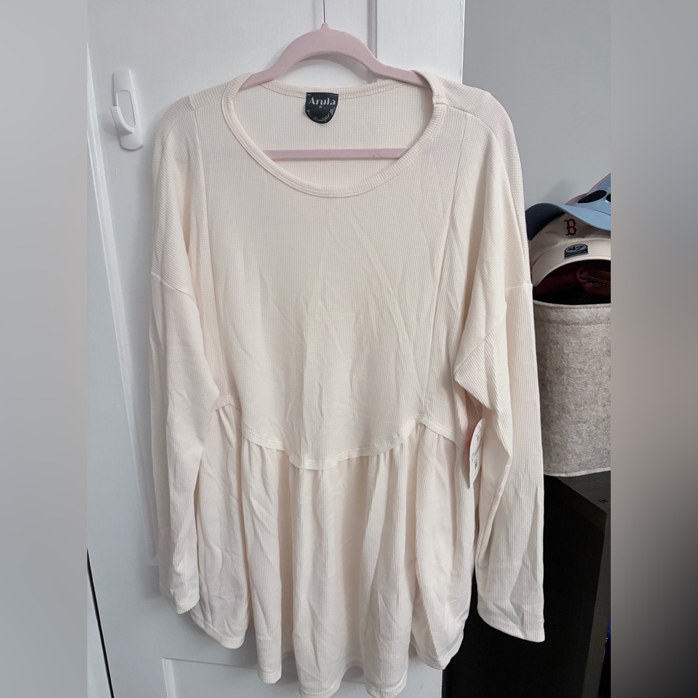ARULA Cream Long Sleeve Top